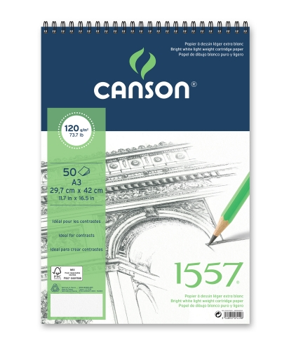 Альбом для графики на спирали Canson 1557 29,7*42 см 50 л 120 г