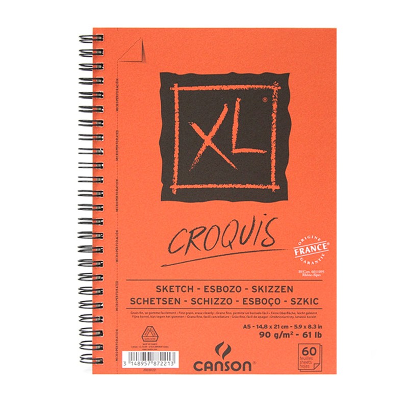 Альбом для графики на спирали Canson XL Croquis 14,8х21 см 60 л 90 г