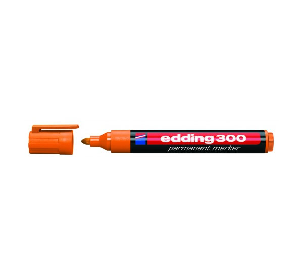 Маркер перманентный Edding 300 1,5-3 мм с круглым наконечником, оранжевый