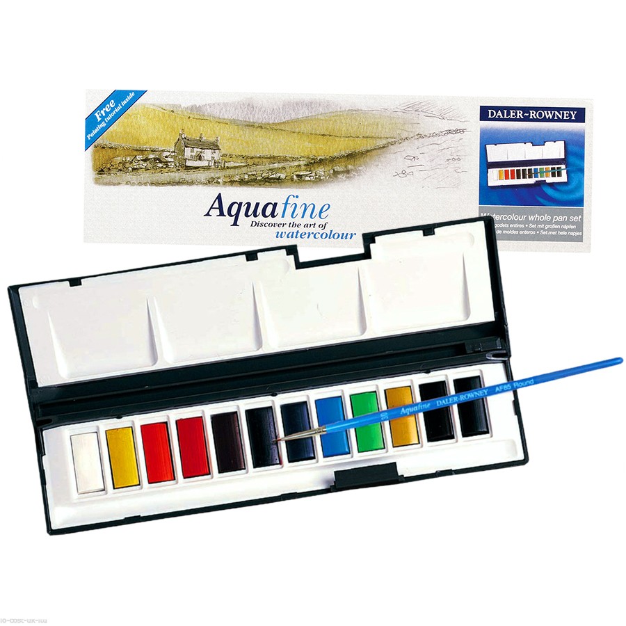 Набор акварели Daler-Rowney AQUAFINE 12 шт, в кюветах