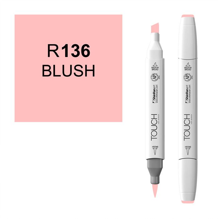 Маркер спиртовой BRUSH Touch Twin цв. R136 румяный розовый