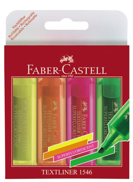 Набор текстовыделителей Faber-castell 46 Superfluorescent 4 флуоресцентных цв, в пласт. упаковке