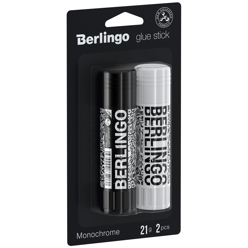 Клей-карандаш Berlingo Monochrome, 21г , 2 шт., блистер