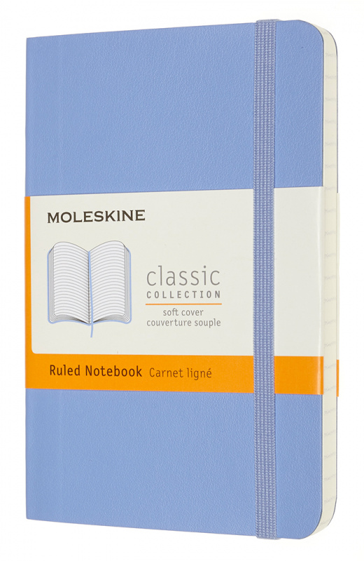 Записная книжка в линейку Moleskine Classic Soft Pocket, 90x140 мм 192 стр мягкая обложка, голуб