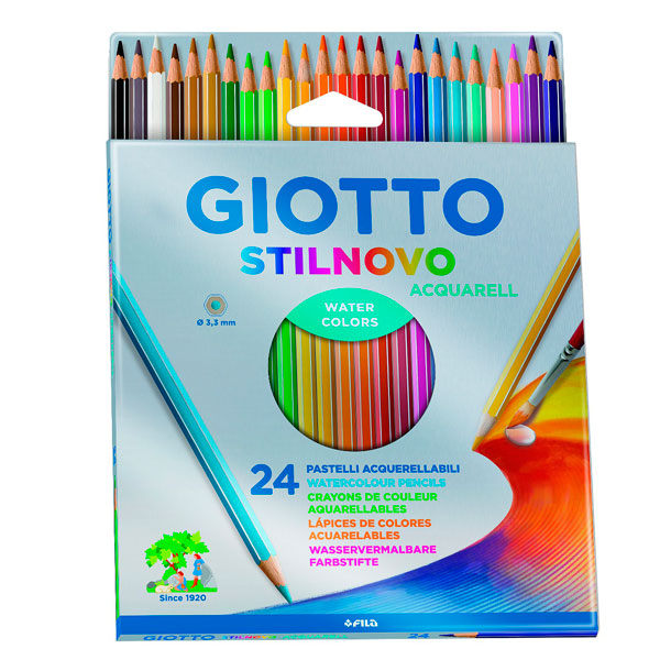 Набор карандашей цветных гексогональных Fila Glotto Stilnovo Ast 24 цв, в картонной коробке
