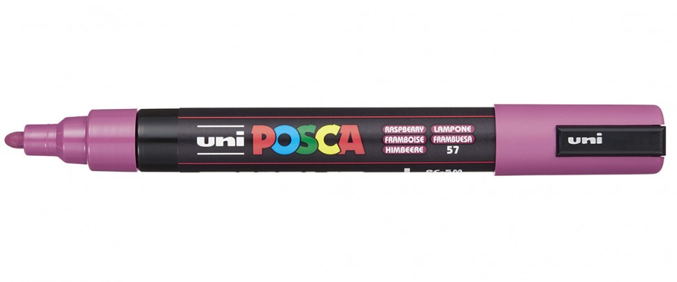 Маркер UNI POSCA PC-5M, 1,8-2,5 мм, наконечник пулевидный, цвет малиновый