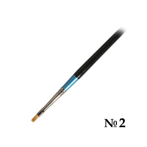 Кисть синтетика №2 плоская Daler-Rowney AQUAFINE короткая ручка