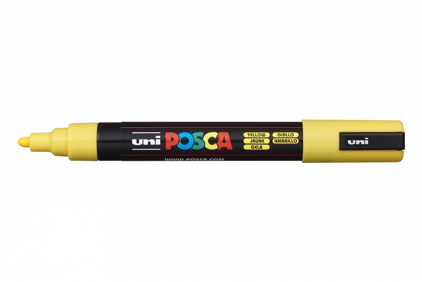 Маркер UNI POSCA PC-5M, 1,8-2,5 мм, наконечник пулевидный, цвет желтый