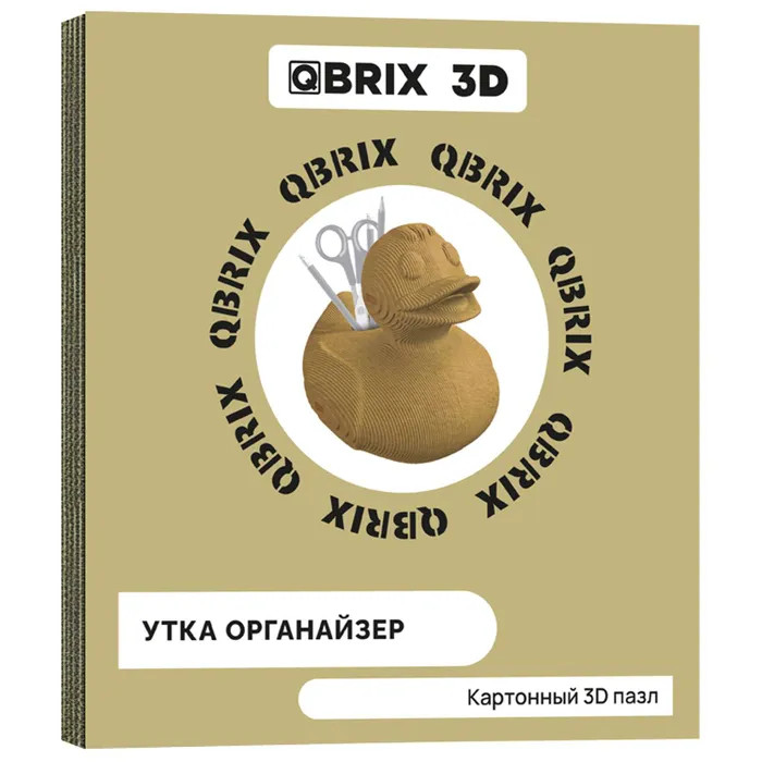   Красный Карандаш Картонный 3D конструктор QBRIX Утка органайзер