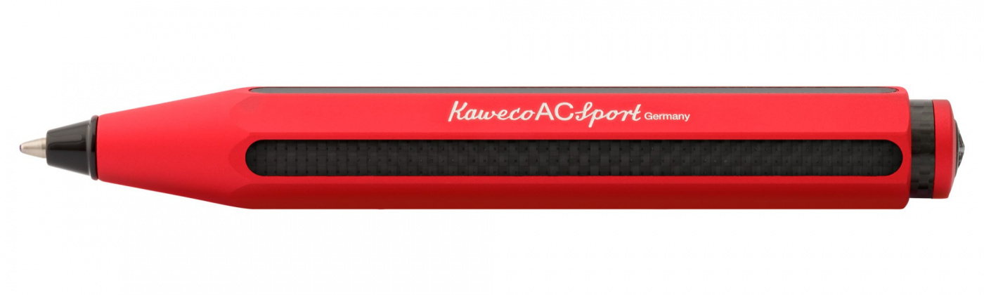 Ручка шариковая Kaweco AC Sport 1,0 мм, корпус красный с черными вставками