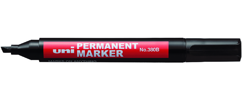 Маркер перманентный Uni 320B 1,0-4,5 мм, наконечник скошенный, чёрный