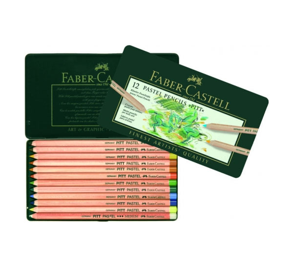 Набор карандашей пастельных Faber-castell Pitt 12 цв в металле