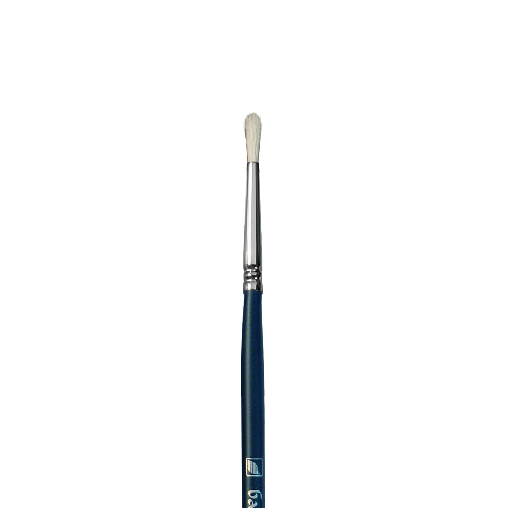 Кисть щетина №2 круглая Альбатрос Байкал длинная ручка синяя