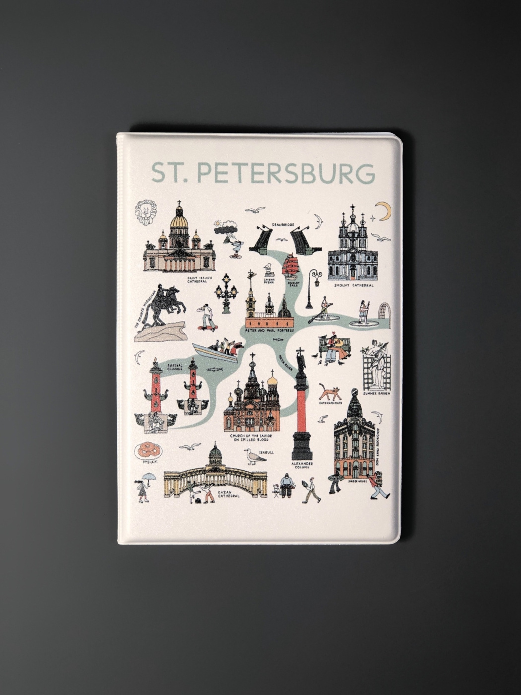 Обложка на паспорт Туристическая карта Петербурга