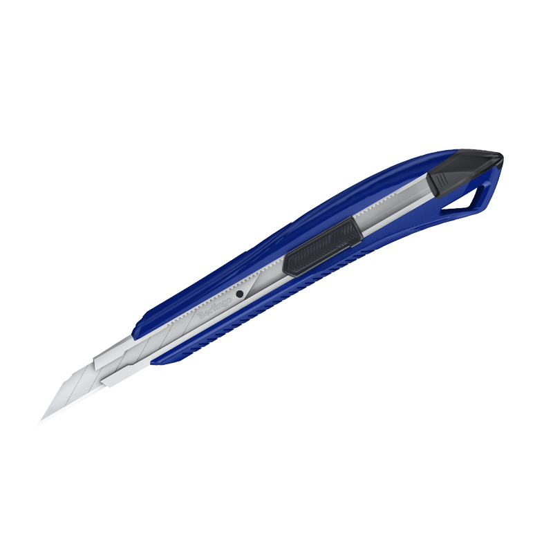 Нож канцелярский Berlingo Razzor 200 9 мм, auto-lock, металл.направл., синий, европодвес