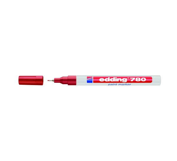 Маркер декоративный лаковый Edding 780 0,8 мм с круглым наконечником, красный