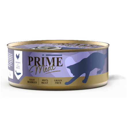 PRIME MEAT Курица с тунцом, филе в желе, для кошек , 100 гр