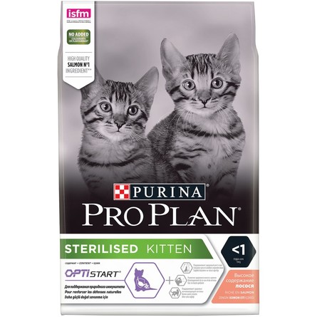 Сухой корм Pro Plan для стерилизованных котят, с высоким содержанием лосося, 3 кг