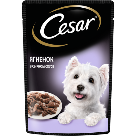 Влажный корм Cesar® для взрослых собак, с ягненком в сырном соусе, 85 гр