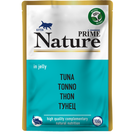 PRIME NATURE Пауч для котят тунец в желе, 100 гр