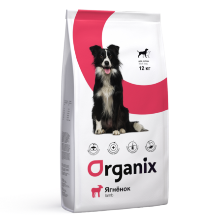 ORGANIX Adult Dog Сухой корм для взрослых собак всех пород с ягненком и рисом, 12 кг