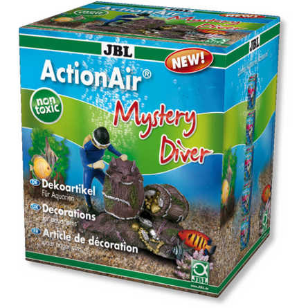 Аквариумные растения JBL ActionAir Mystery Diver Декоративная подвижная фигурка с воздушным приводом для аквариума, Загадочный ныряльщик