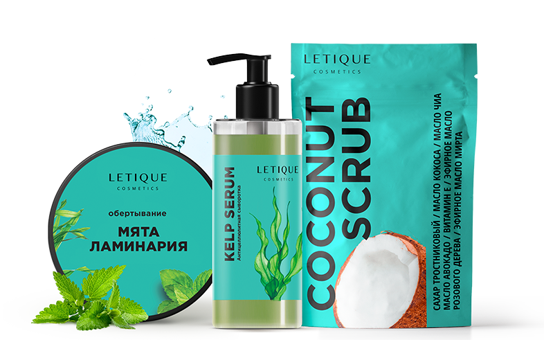 Letique KELP MINT PACK, 250 г + 200 мл + 150 мл