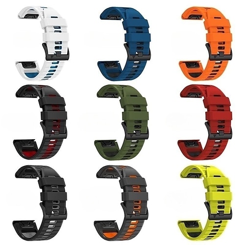Ремешок для часов для Garmin Fenix 7 7X 6 6X Pro Forerunner 955 945 935 Instinct 2X Solar Epix Approach S62 S60 Marq Descent G1 Quatix силиконовый Замена Ремень 26mm 22mm Быстрая посадка