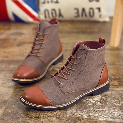 Men's Casual Fashion Lace-Up Waterproof Boots