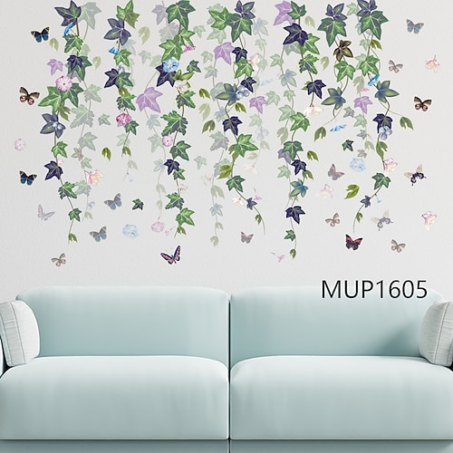 Decoration Stickers Spring Fresh Butterfly Dragonfly Green Plant Vine Can Remove Bedroom Living Room Sofa Background Home Decoration Wall Stickers