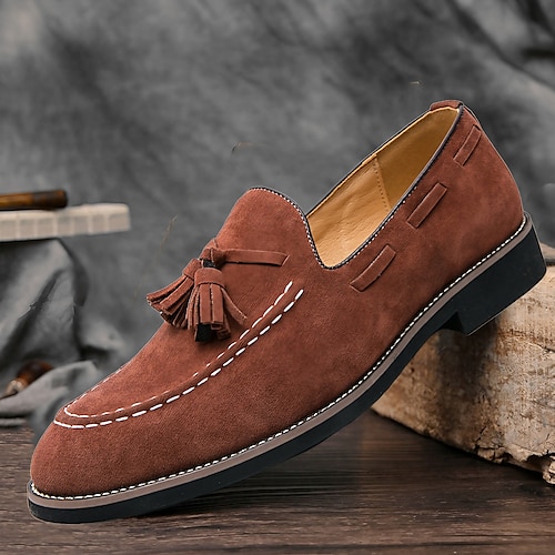 Men's Loafers  Slip-Ons Tassel Loafers Boat Shoes Walking Business Casual Office  Career Party  Evening Plush Warm Loafer Black Blue Brown Spring Fall