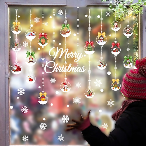   MiniInTheBox Santa Claus Snowflake House Christmas Window Glass Decoration Sticker Sticker Sticker Shop Window Decoration Sticker