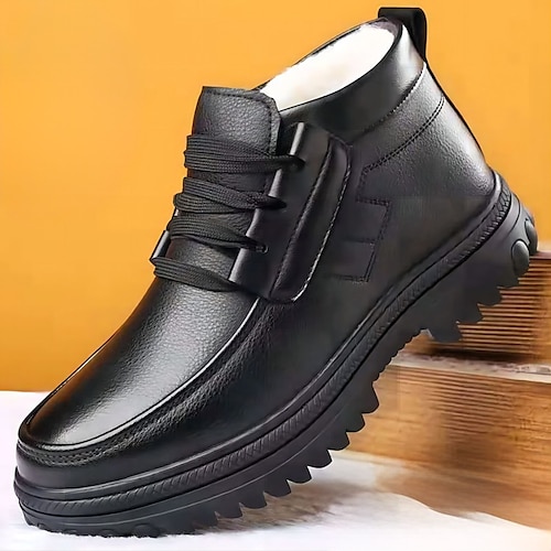 Men's Boots Motorcycle Boots Retro Work Boots Walking Casual Daily PU Comfortable Booties / Ankle Boots Loafer Black Spring Fall