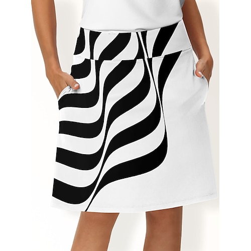 Women's Tennis Skirts Golf Skirts Breathable Quick Dry Moisture Wicking Tennis Clothing Golf Apparel Regular Fit Golf Tee Pocket Printed Summer Tennis Golf Pickleball