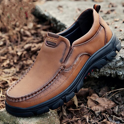Men's Loafers  Slip-Ons Tassel Loafers Leather Loafers Walking Business Casual Office  Career Party  Evening Leather Warm Loafer Black Brown Spring Fall