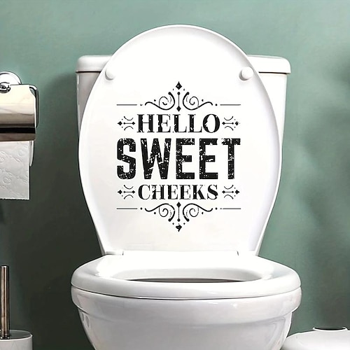 Decoration Stickers Creative Toilet Lid Decal - Self-Adhesive Wall Sticker for Bathroom Decor and Cover Decoration