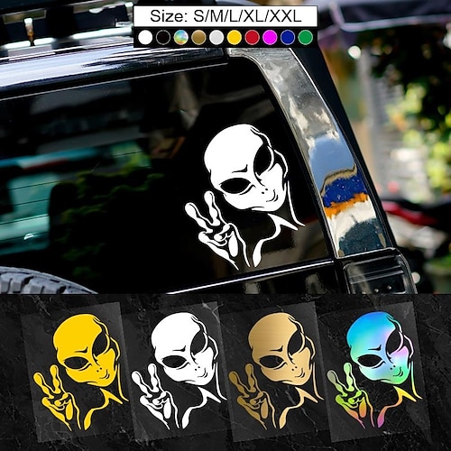 2PC Car Stickers Space Alien Astronaut for Car Window Decoration Car Accessories Vinyl Decal
