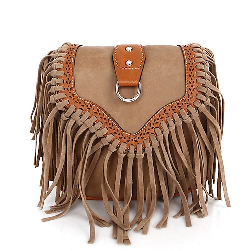 Fringe Cross Body Bag Boho Bohemian Medieval Bag Shoulder Bag Retro Vintage Viking Women's LARP Party 2018cm