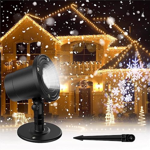 Projector Lights Snowflake Christmas Party Laser Led Stage Light Rotating Xmas Pattern Outdoor Holiday Lighting Garden Decor