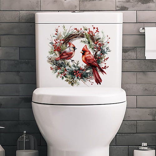 Decoration Stickers Toilet Stickers, Bird Decorative Wall Decals, Bathroom Decorating Tools, That Will Add A Touch Of Color To Your Bathroom