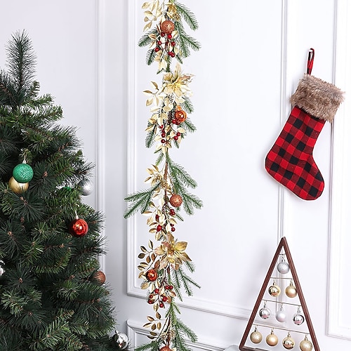 Artificial Christmas Garland, Green, Carolina Pine, Decorated with Pine Cones, Christmas Collection