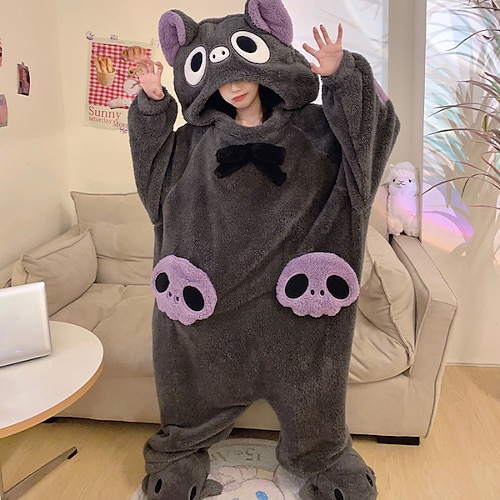 Adults' Kigurumi Pajamas Nightwear Camouflage Monster Animal More Costumes Animal Onesie Pajamas One Piece polyester fibre Cosplay For Men and Women Masquerade Animal Sleepwear Cartoon