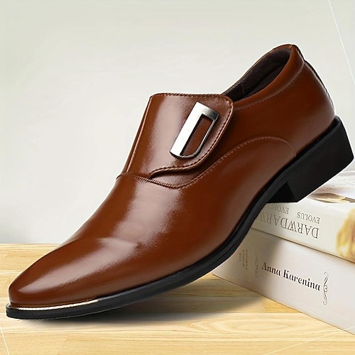 Men's Oxfords Brogue Walking Casual Daily Leather Comfortable Booties / Ankle Boots Loafer Black plush Brown plush Black Spring Fall