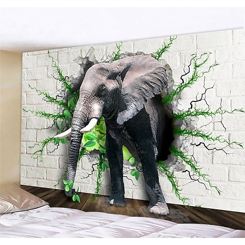 Mandala Bohemian Elephant Hanging Tapestry Wall Art Large Tapestry Mural Decor Photograph Backdrop Blanket Curtain Home Bedroom Living Room Decoration