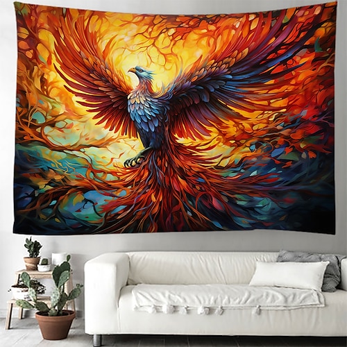 Painting Phenix Hanging Tapestry Wall Art Large Tapestry Mural Decor Photograph Backdrop Blanket Curtain Home Bedroom Living Room Decoration