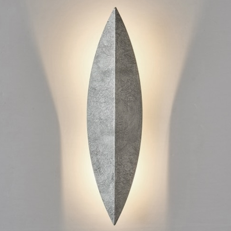 Дизайнерские  Loft Concept Art Deco Leaf Wall Lamp Silver