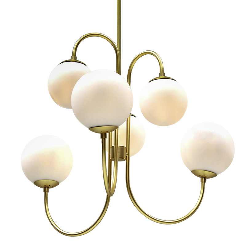 Люстра Gooseneck Pelle Gold Chandelier