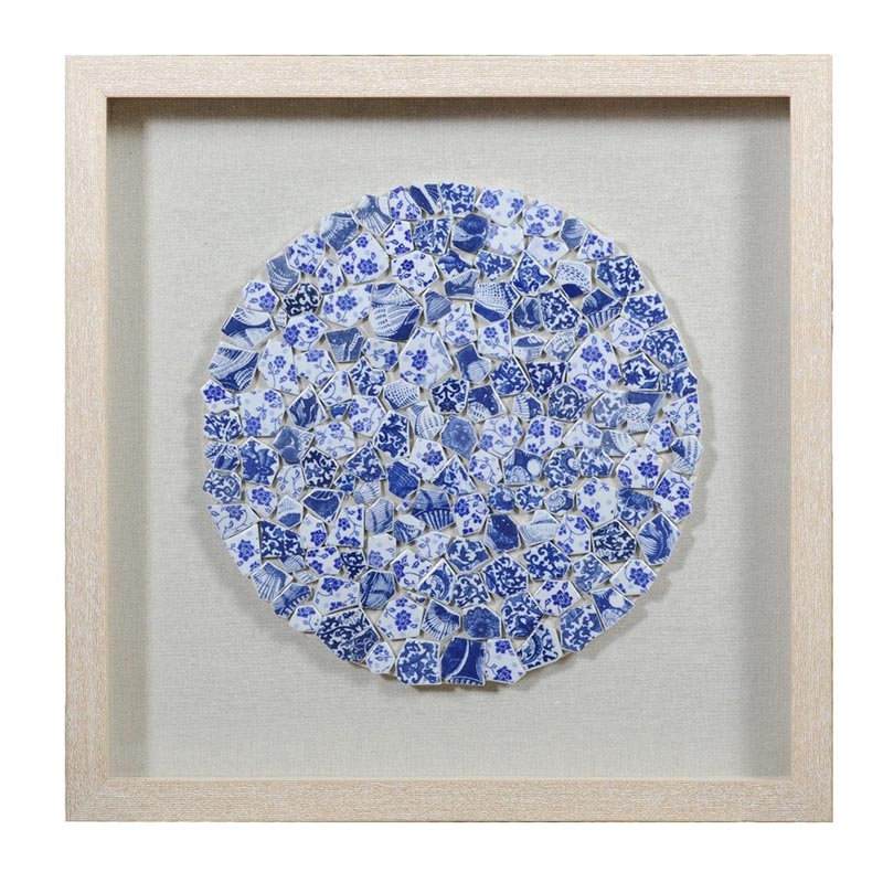 Арт-объекты для стен Панно Blue and White Mosaic circle