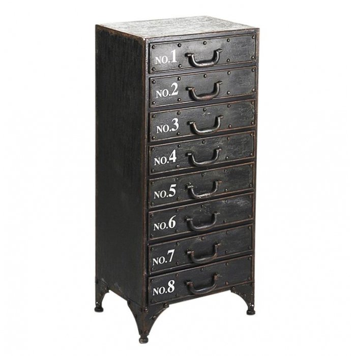 Комод металлический в стиле Лофт Industrial Loft Rustic Iron 8 Drawer Dresser