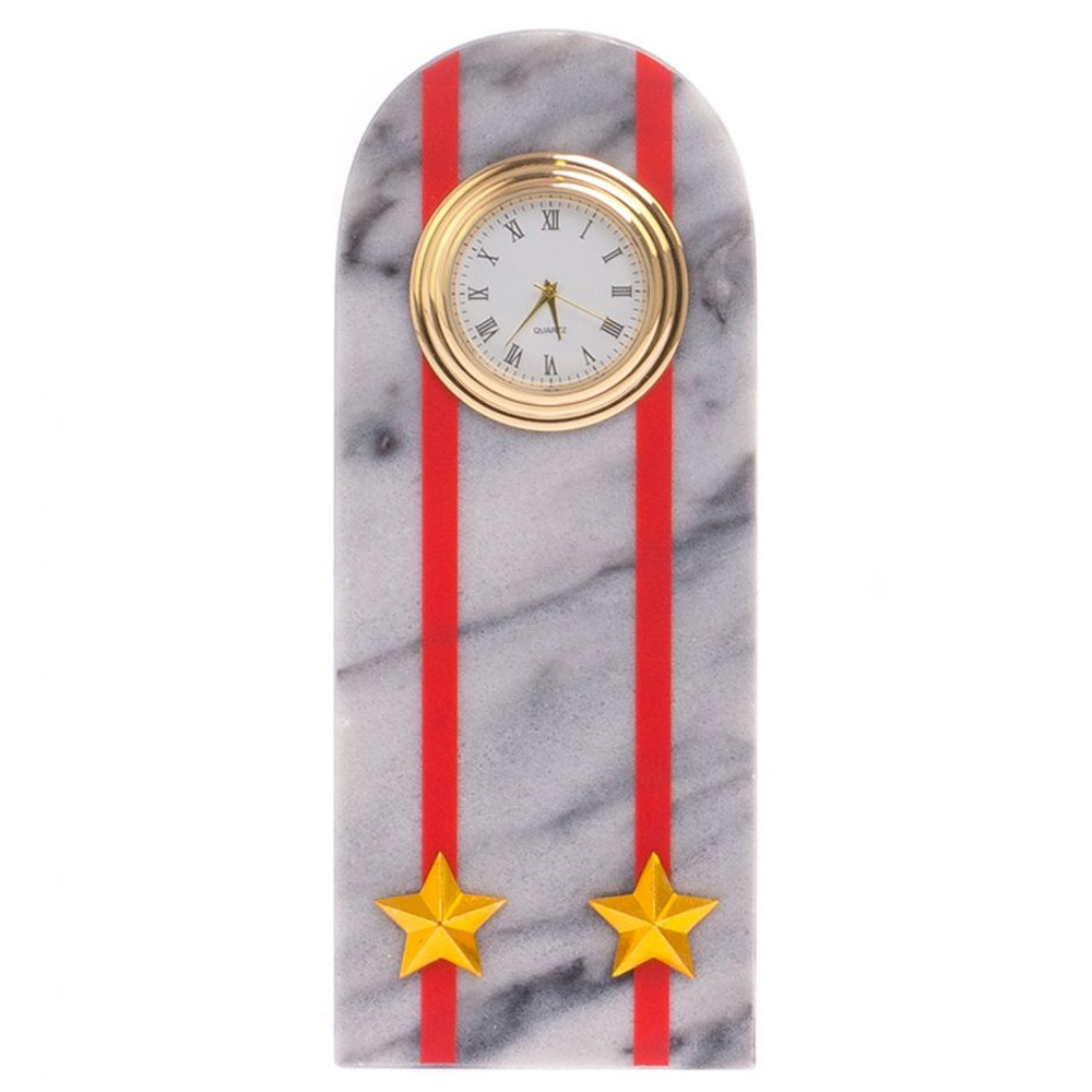   Loft Concept Часы погон МВД подарочные настольные из натурального камня Мрамор Military Clock